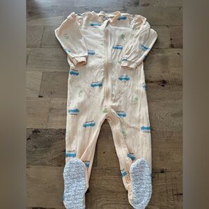 Pekkle Van Kids One Piece Blue Car  footies pyjamas size 24 months